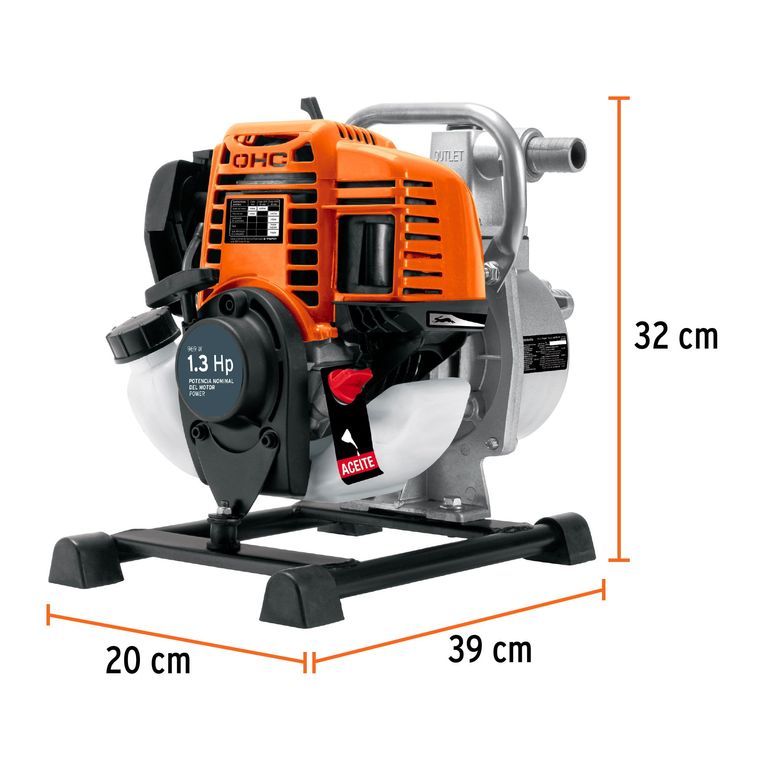 Motobomba autocebante 1x1 gas 1-13HP agrícola
