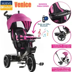 EBABY - Triciclo con usb Venice Deluxe EB367 RS