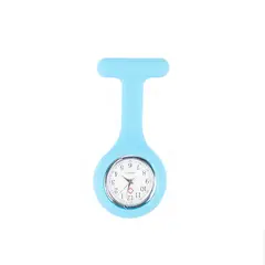 GENERICO - Reloj para Enfermera de Silicona Celeste con Pin Solapa