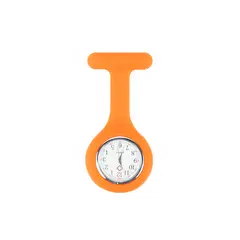 GENERICO - Reloj para Enfermera de Silicona Naranja con Pin Solapa