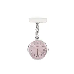 GENERICO - Reloj para Enfermera Elegante Plateado con Rosa con Pin Solapa
