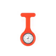 GENERICO - Reloj para Enfermera de Silicona Rojo con Pin Solapa