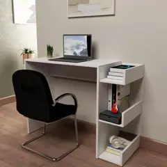 GENERICO - Escritorio Organix 3 Estantes Blanco 120 cm Huk