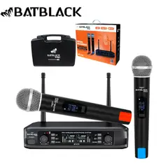 BATBLACK - Micrófono Inalámbrico Profesional BT-678 multifrecuencia