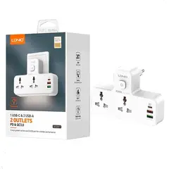 LDNIO - Supresor de Picos SC2311 2 Tomas 2 USB 1 Tipo C 20W
