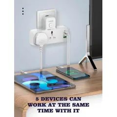 LDNIO - Tomacorriente doble con 3 x USB SC2311- Blanco