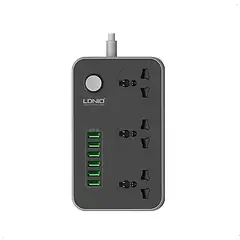 LDNIO - Regleta de enchufes universal 6 USB protector sobretensiones