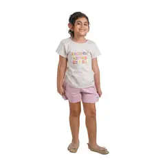 NATA COTON - SHORT NIÑA FRENCH TERRY ROSA