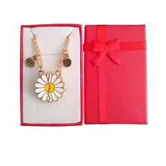 GENERICO - Collar doble flor con imán mejores amigas dorado San Valentín