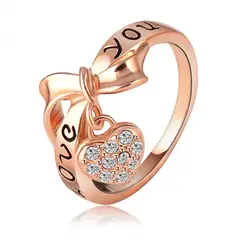GENERICO - Anillo de Compromiso Love You Bañado18K Novia San Valentín Genieka