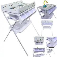 STOKKER BABY - Bañera cambiador con cojín y regadera DORY BLANCO