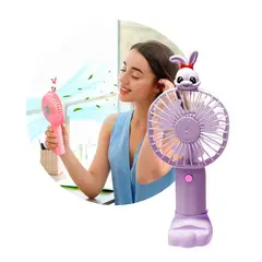 GENERICO - Mini ventilador de mano USB Soporte base para celular