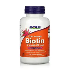 NOW - Biotina Extra Strength 10mg (120 Cápsulas Veganas) -