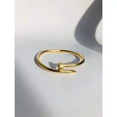 GENERICO - Pulsera Clavo Liso Dorado