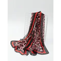 KAST PE - Pashmina Delgada Fiora Rojo con estampado Animal Print