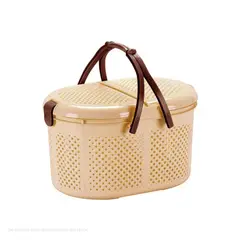 POLINPLAST - Cesto Picnic con Tapa y Asas Resistentes