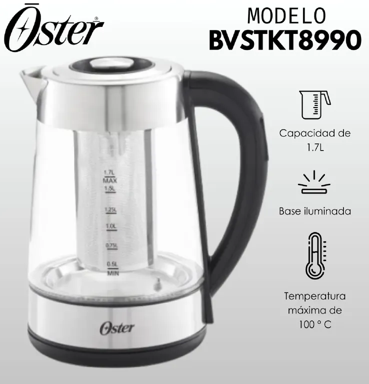 Hervidor Eléctrico de Vidrio 1.7 LBVSTKT8990-053 con Infusor
