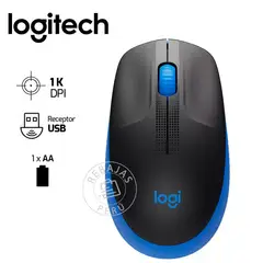 LOGITECH - M190 Wireless Full-Size Blue Ratón Óptico Inalámbrico Azul