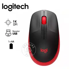 LOGITECH - Ratón M190 Wireless Red Diseño Full-Size Conexión Inalámbrica