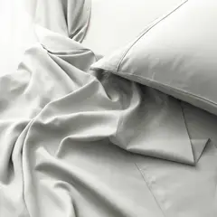 CLAUDIA RIVA HOME - Juegos de Sábanas de Bambú Gris Plata 300 Hilos