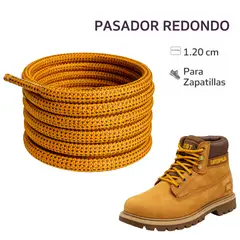 GENERICO - Pasador cordones redondo caterpillar para botín industrial punta de acero 1.20m 2 pares