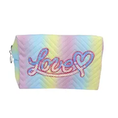 GENERICO - Neceser para maquillaje u otro Lentejuelas LOVE