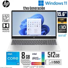 HP - Laptop Intel Core i5-1235U 8GB RAM 512GB SSD 15.6" HD Win 11 15-FD0048LA