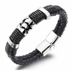 GENERICO - Pulsera De Caballero De Cuero Elegante Y Juvenil 64