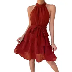 GIOIO - Vestido de fiesta Mujer Rojo