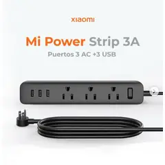 XIAOMI - REGLETA 1650W 3AC + 3 puertos USB - NEGRO