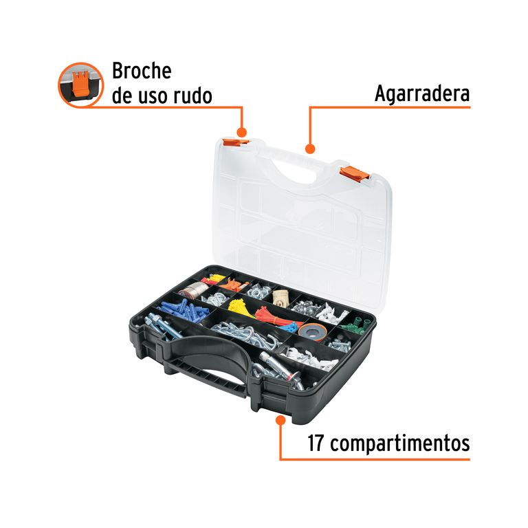 Organizador 17" reforzado con 17 compartimentos,