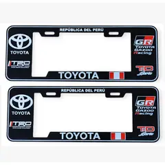 GENERICO - Porta Placa Modelo Europeo TRD Toyota Black Universal