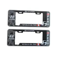 GENERICO - Porta Placa Modelo Europeo Perú Hyundai Universal Negro