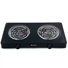 IMACO - Cocina Eléctrica 2 Hornillas HP-1400 Negro