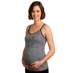 GENERICO - Polo Tiritas Broche Lactancia Top Incorporado NegroFloresBlanca