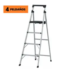 TRUPER - Escalera Tubular Plegable 4 Peldaños Soporta 150 kg