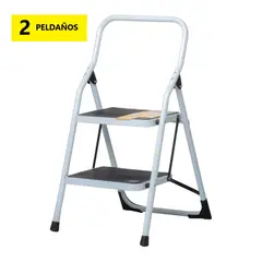 PRETUL - Escalera Tubular 2 Peldaños Plegable Soporta 150 kg