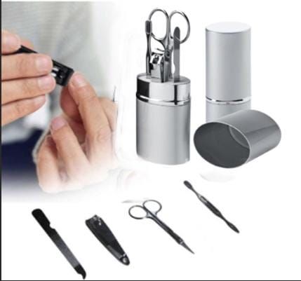 Set basico portable de manicure metal varones