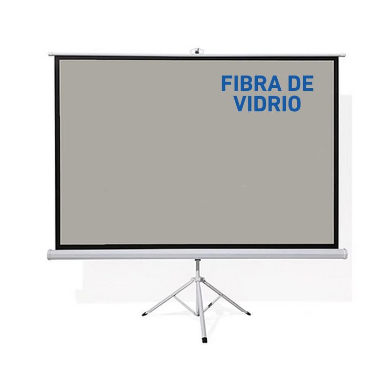 Pantalla ecran trípode fibra de vidrio gris 84 pulgadas 1.71X1.28m