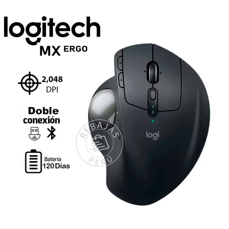 MX Ergo S Advanced Trackball Mouse Ergonómico Inalámbrico