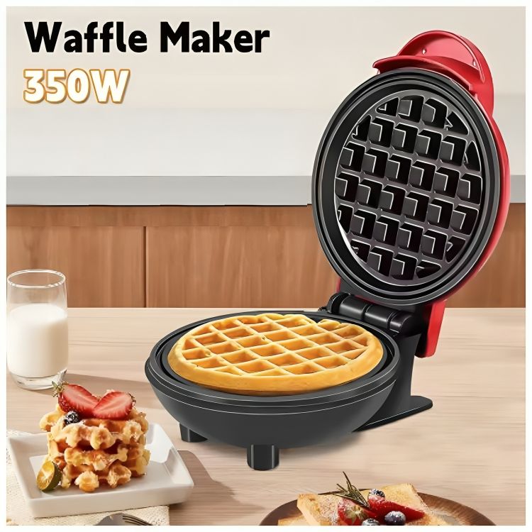 Mini Waflera Máquina para Hacer Wafles Antiadherente de 350 W