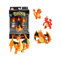 POKEMON - Set Charmander Charmeleon Charizard Tomy Exclusivo