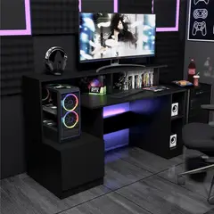 PELIKANO - Escritorio gamer 150 cm negro Innovaciones Lumik