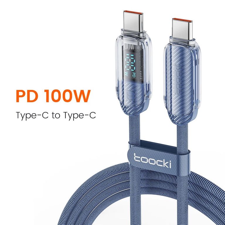 Cable Tipo C - 2 Metros 100W Carga Rapida y Datos - Toocky