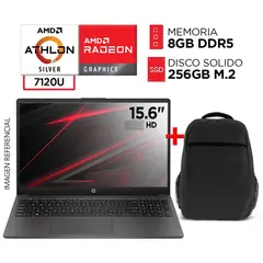 HP - LAPTOP AMD ATHLON SILVER 7120U DDR5 8GB SSD 256GB PANTALLA 15,6 PULGADAS HD + MOCHILA