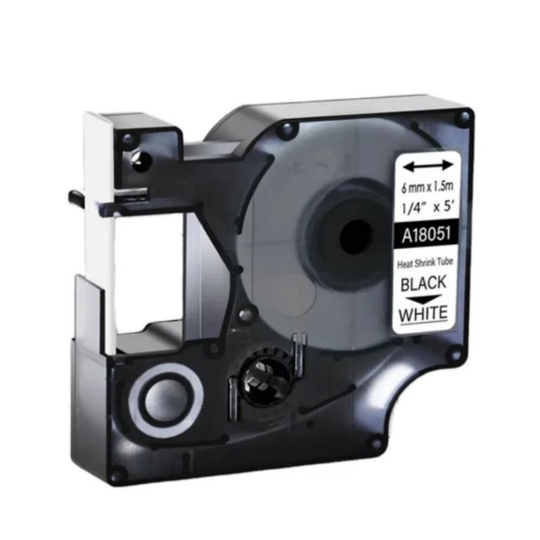 CINTA DYMO COMPATIBLE 18051 6MM LETRA NEGRO SOBRE BLANCO