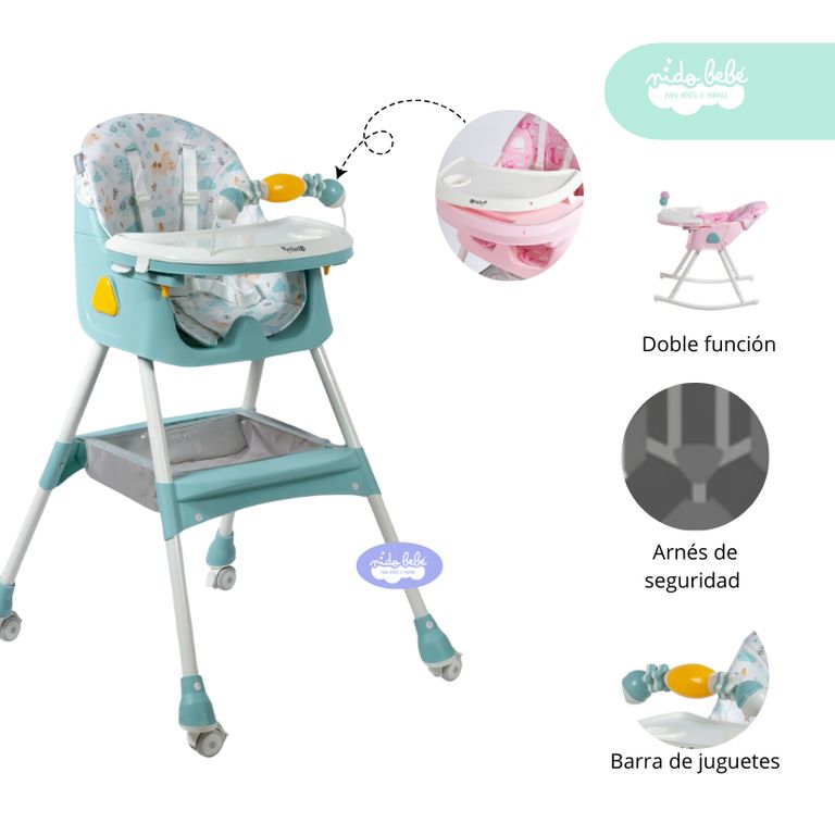 Silla de Comer de bebé modelo Cammy plus color verde