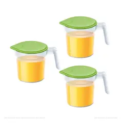 POLINPLAST - Set de 3 Jarras Medidoras Polin N° 0.50 con Tapa 500ml