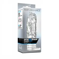 BLUSH - Funda Pene Engrosador Retardante Dragon Transparente Consolador 13 cm