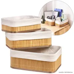 INSPIRA MARKET - Set de 3 Cestos Organizadores Multiuso para Baño, Cocina y Hogar